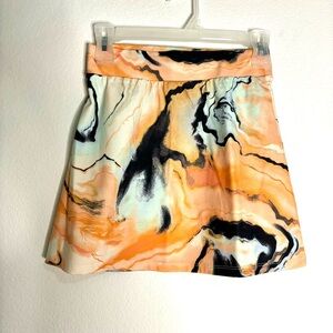 Forever 21 Orange Patterned Skirt